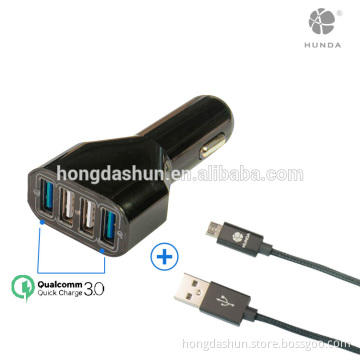 LED cigarette lighter fast QC3.0 4 USB car Charger 5V 8.4A Real power
